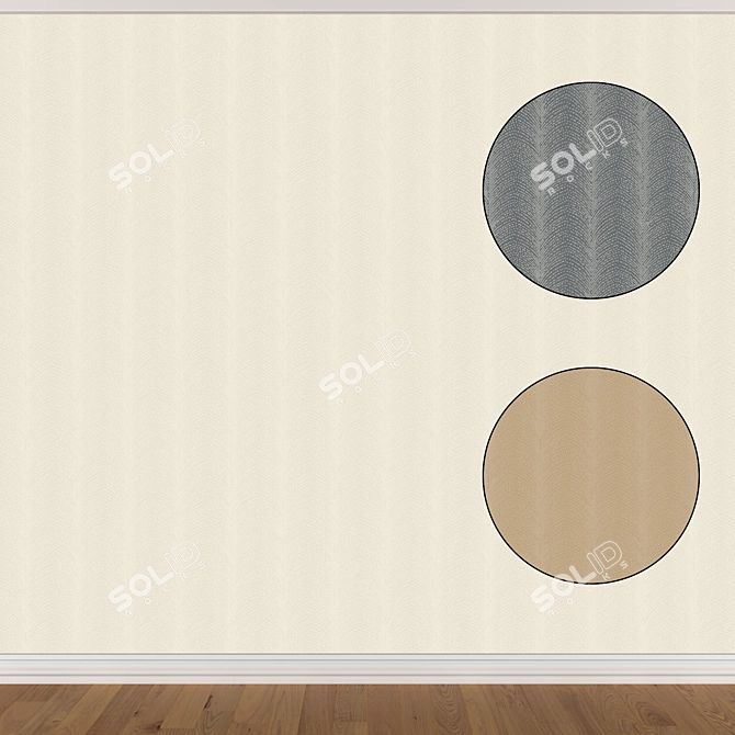 Seamless Wallpaper Set: 3 Colors, Multiple Formats 3D model image 1