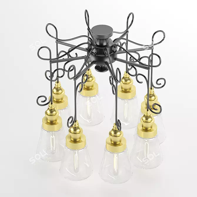 Elegant Chandeliers 1708: A Luxurious Lighting Solution 3D model image 2