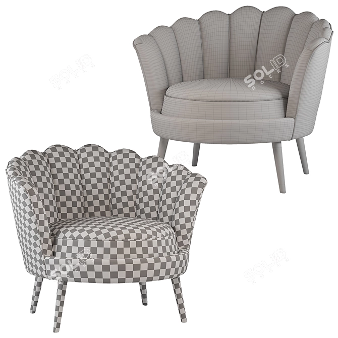 Elegant Santena Chair: Modern & Stylish 3D model image 3