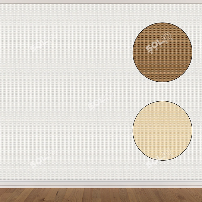 Seamless Wallpaper Set: 3 Colors 3D model image 1