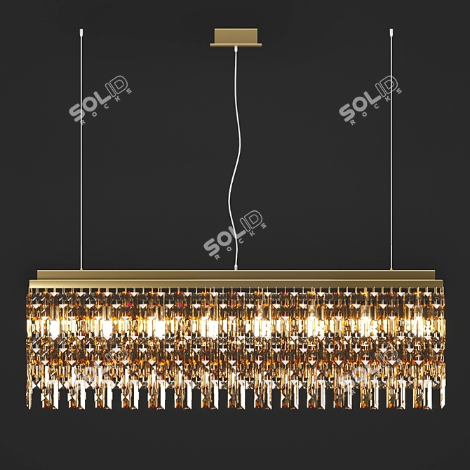 Elegant Brass Pendant Lamp 3D model image 1