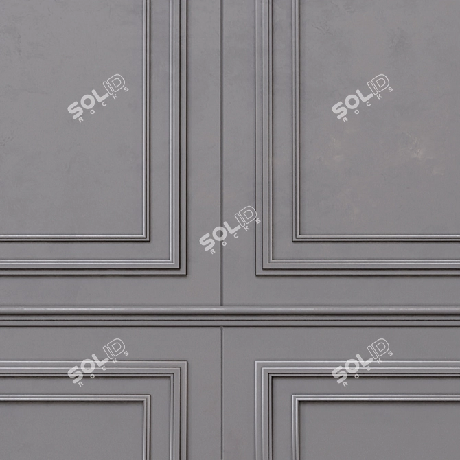 Sleek Artistic Wall Panel 3D model image 2