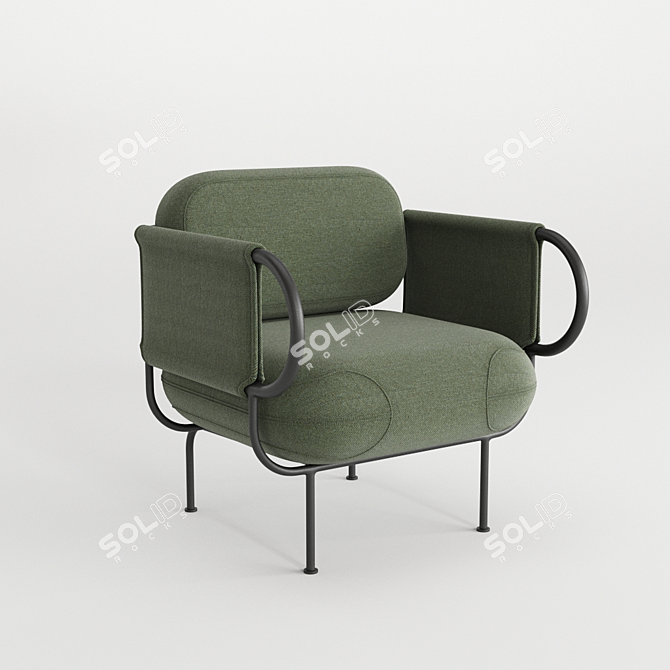 Nautical Charm: Nave Armchair 3D model image 4