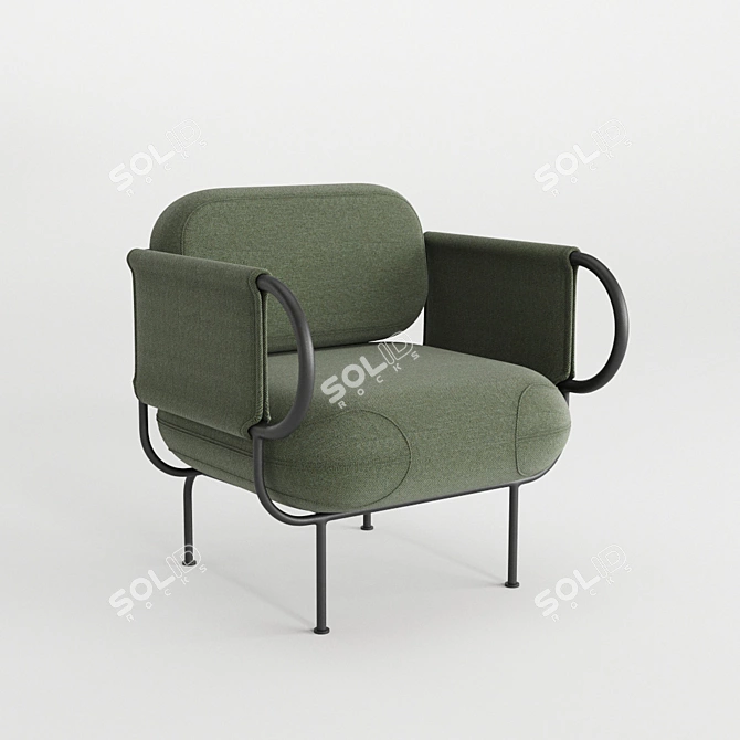 Nautical Charm: Nave Armchair 3D model image 5