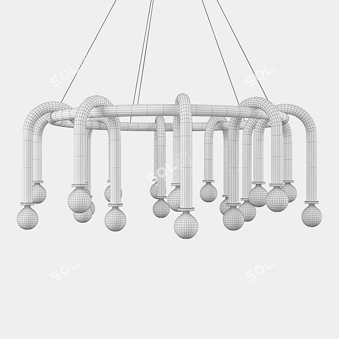 Elegant Crystal Chandelier 3D model image 2