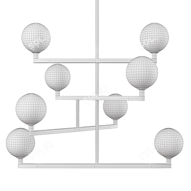 Luxury Gambit Chandelier: Timeless Elegance 3D model image 2