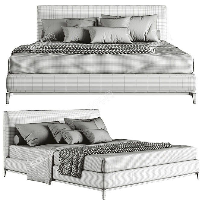 Stylish Andersen Bed: 3D-Rendered Design 3D model image 2