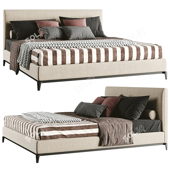 Stylish Andersen Bed: 3D-Rendered Design 3D model image 3