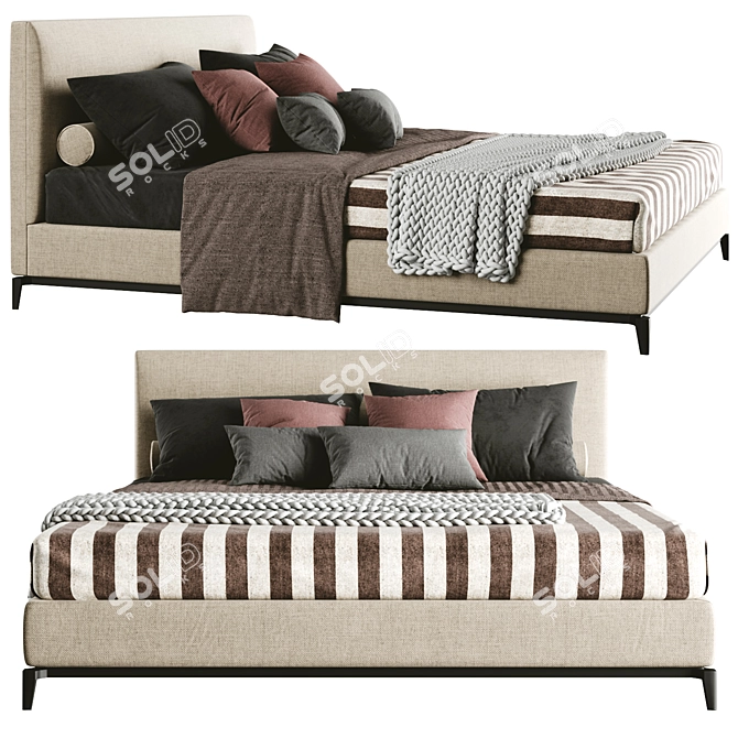 Stylish Andersen Bed: 3D-Rendered Design 3D model image 4