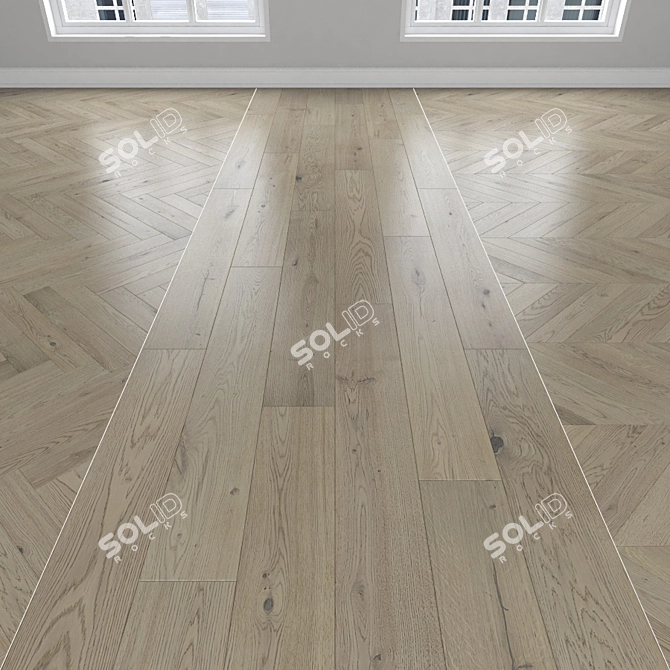 Versatile Parquet Oak Flooring 3D model image 1