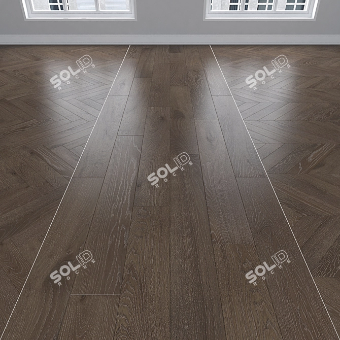 Oak Parquet: Herringbone, Linear & Chevron 3D model image 1