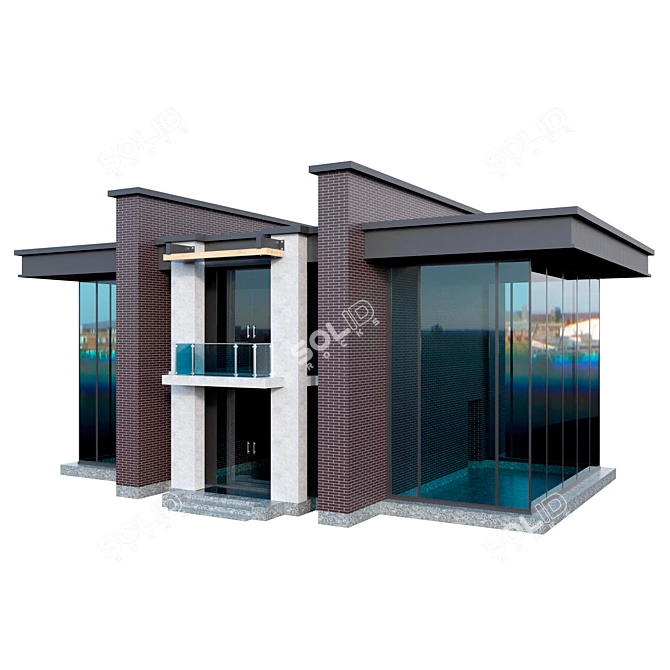 Modern House Model 3D model image 1