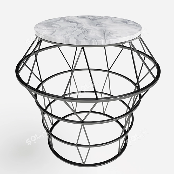 Stainless Steel Marble Coffee Table 3D model image 1