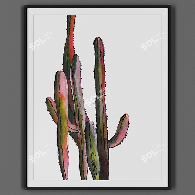 Black Framed Artwork 3D model image 1