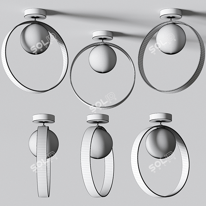 Italian Design Giuko Ceiling Lamp 3D model image 2