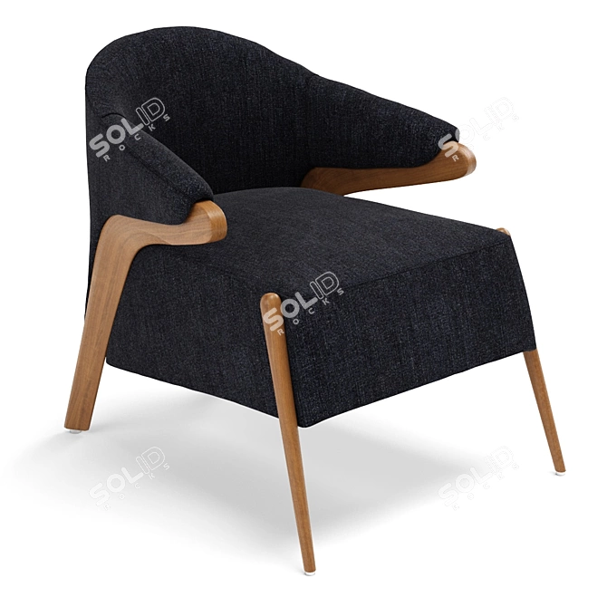 Ultimate Comfort Upholstered Armchair 3D model image 1