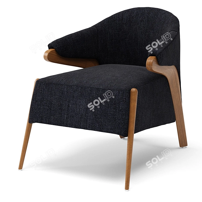 Ultimate Comfort Upholstered Armchair 3D model image 2