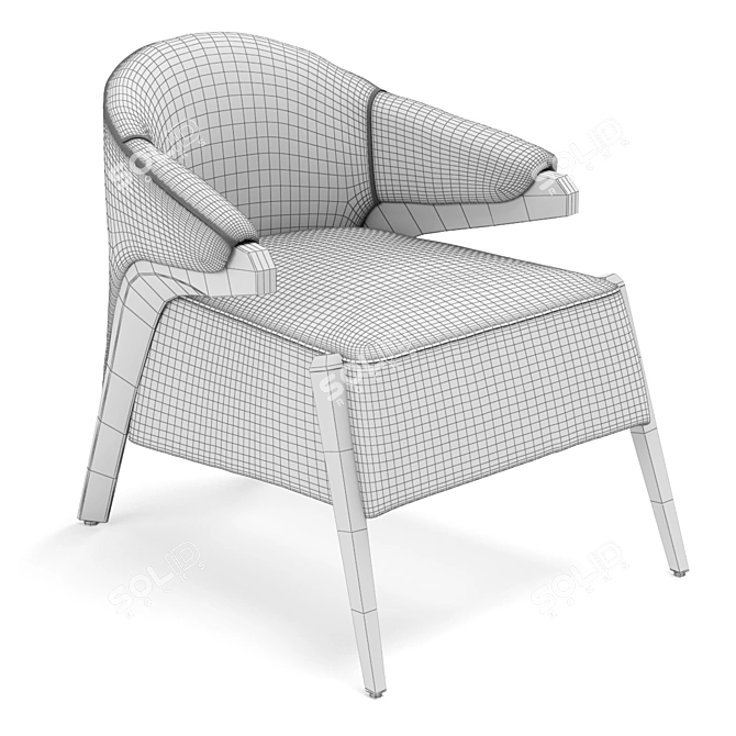 Ultimate Comfort Upholstered Armchair 3D model image 5