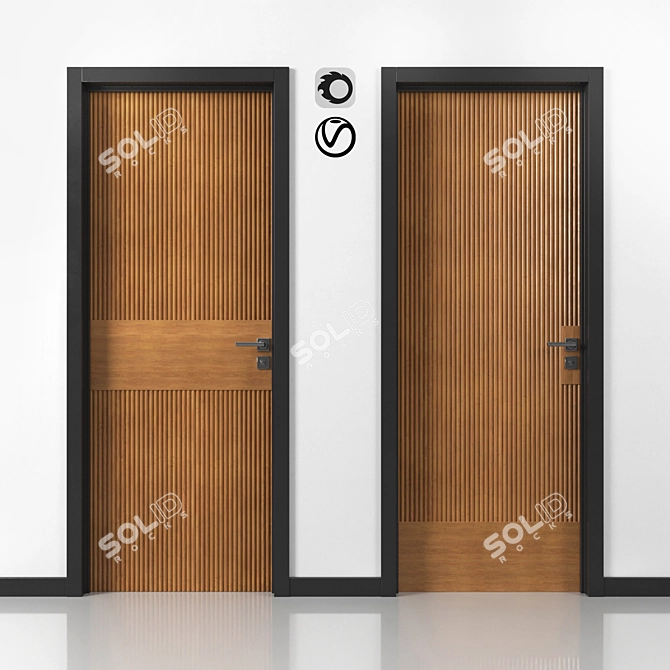 Elegant Entry Doors - Versatile Design 3D model image 5