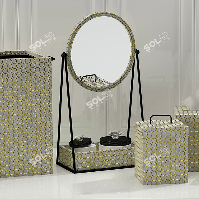 Elegant Bathroom Decor Set 3D model image 2