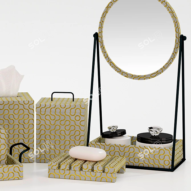 Elegant Bathroom Decor Set 3D model image 5