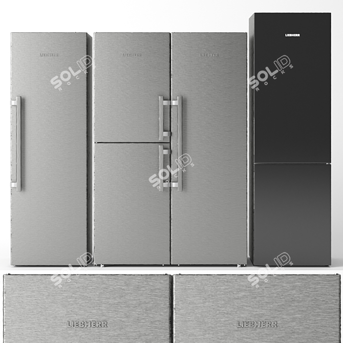 Liebherr Refrigerator Set: KBef 4310, SBSes 8483, CBNPgb 4855 3D model image 1