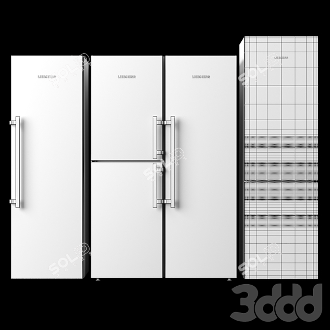 Liebherr Refrigerator Set: KBef 4310, SBSes 8483, CBNPgb 4855 3D model image 9