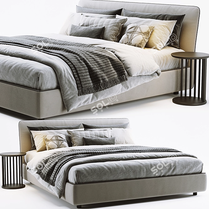 Sleek Tonight Bed: Modern Elegance 3D model image 1