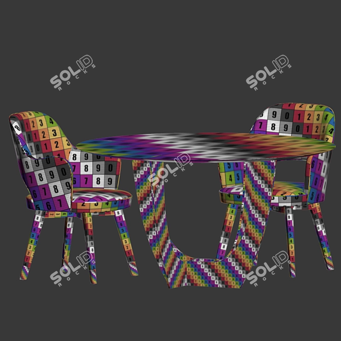 Colette Dining Chair & Romeo Dining Table Set 3D model image 4