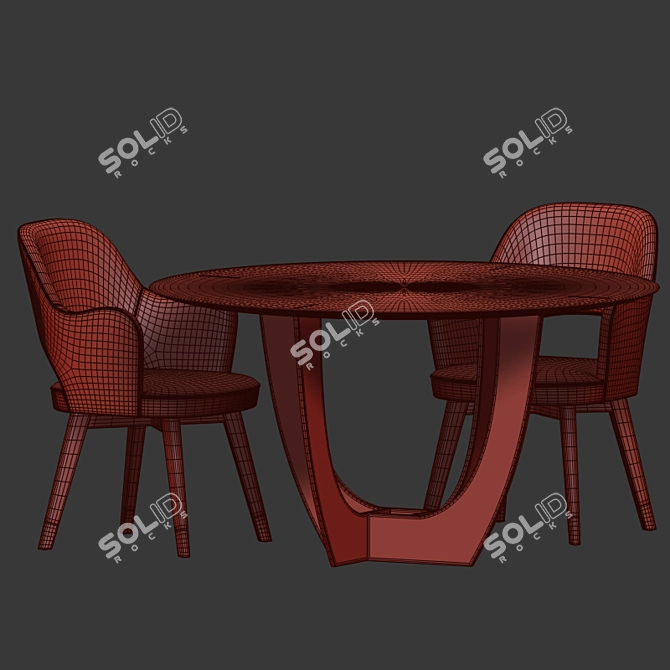 Colette Dining Chair & Romeo Dining Table Set 3D model image 5