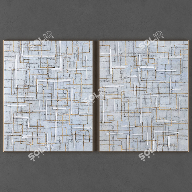 Modern Frames Set - 2 Pieces 3D model image 1