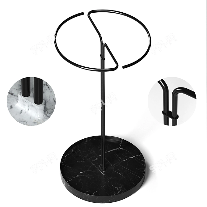 Elegant Marble Umbrella Stand 3D model image 2