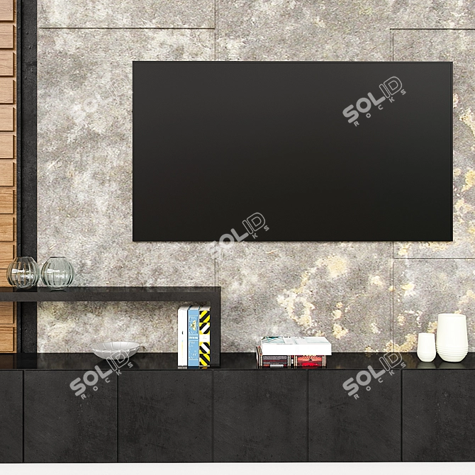 Sleek TV Wall Mount 3D model image 4