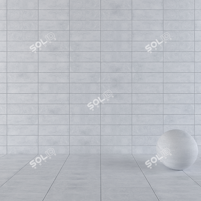 Concrete Wall Tiles: Suite Grey 3D model image 1