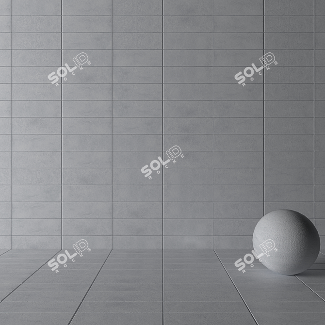 Concrete Wall Tiles: Suite Grey 3D model image 3