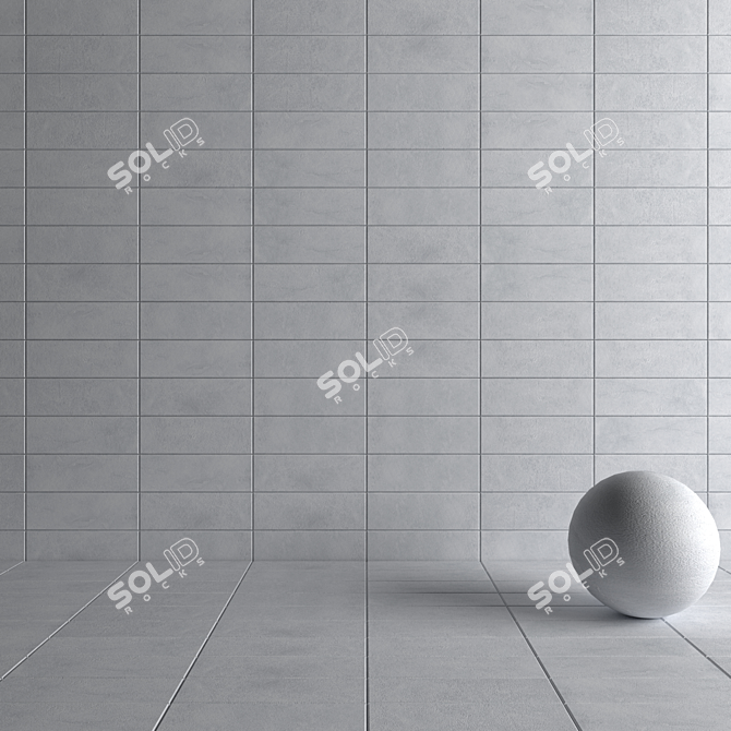 Concrete Wall Tiles: Suite Grey 3D model image 4