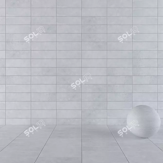 Suite Grey Concrete Wall Tiles - Set of 3 3D model image 1