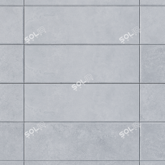 Suite Grey Concrete Wall Tiles - Set of 3 3D model image 2