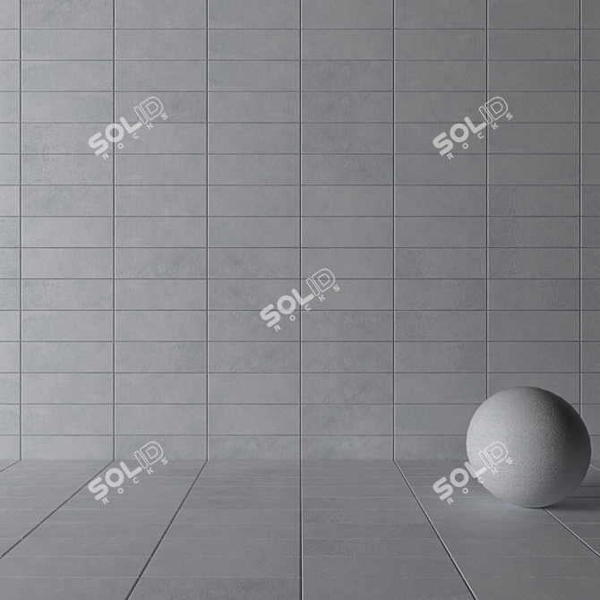 Suite Grey Concrete Wall Tiles - Set of 3 3D model image 3