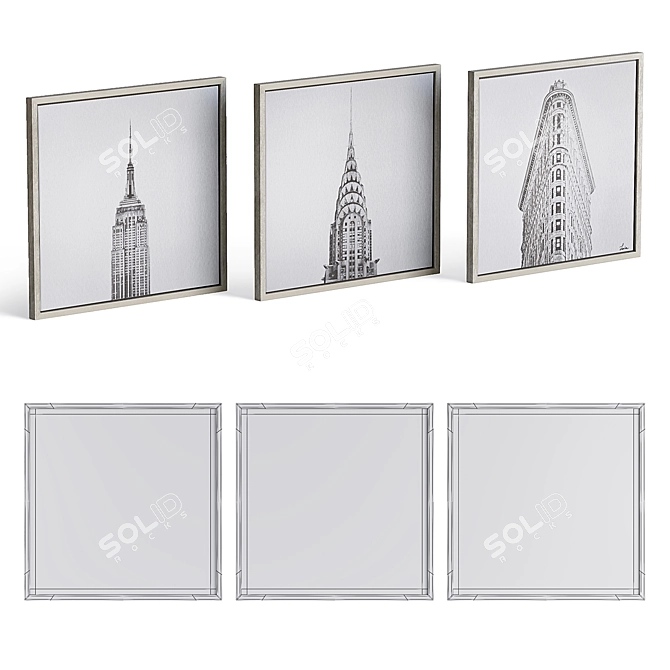 Boreas Trio Prints: Stunning Interior Visuals 3D model image 2