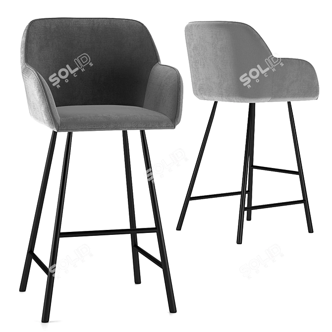 Sleek Kevin Bar Chair 3D model image 1