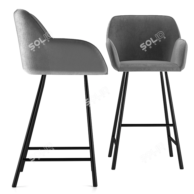 Sleek Kevin Bar Chair 3D model image 2