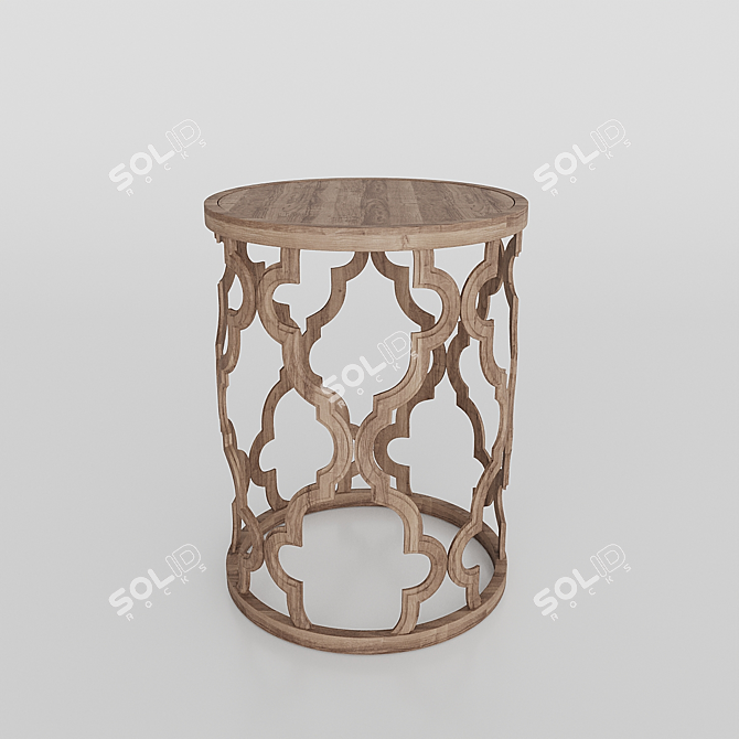 Title: Dreamy Oak Bedside Table 3D model image 2