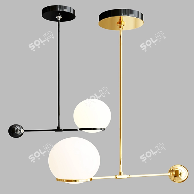 Contrapesso Brass LED Pendant 3D model image 2