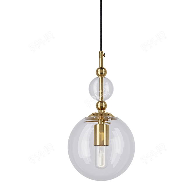 Elegant Glass Ball Hanging Art 3D model image 4