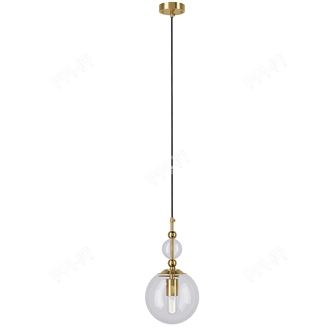 Elegant Glass Ball Hanging Art 3D model image 5