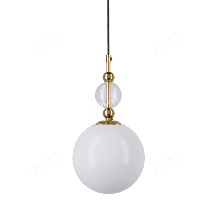 Elegant Glass Ball Hanging Art 3D model image 3