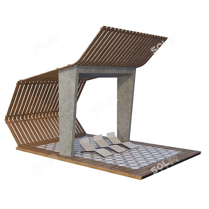 Versatile Outdoor Pergola Kit 3D model image 1