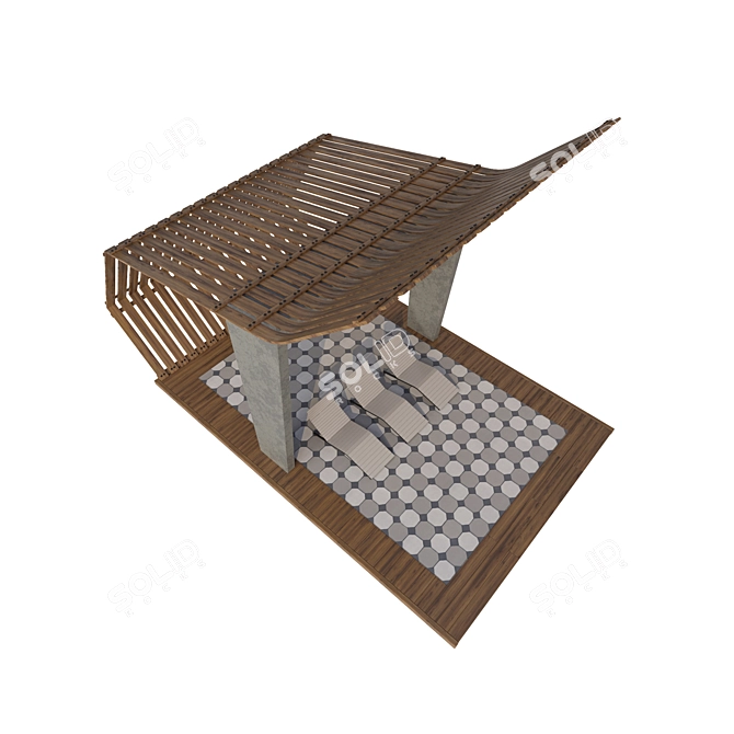 Versatile Outdoor Pergola Kit 3D model image 4