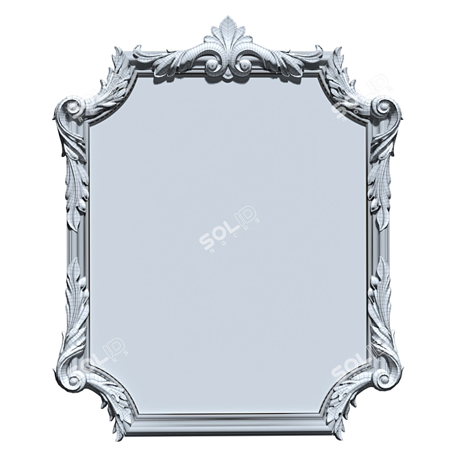 Elegant Bronze Frame Mirror 3D model image 3